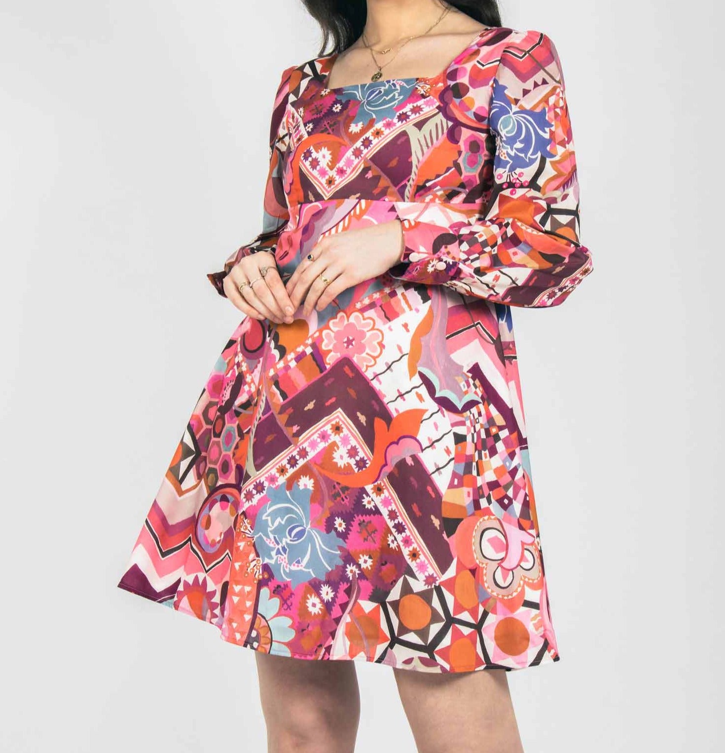 Byron Mini Dress - 70's inspired fashion made in Ireland Cobbler's Lane Byron Mini Dress - 70's inspired fashion made in Ireland Cobbler's Lane