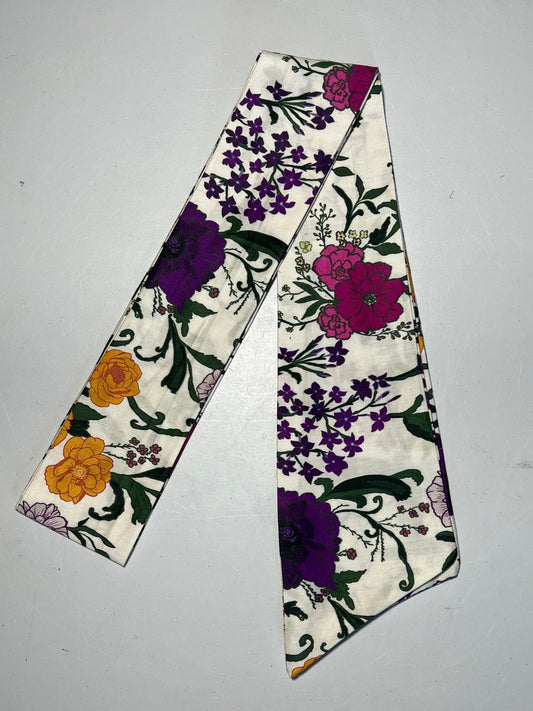 Secret Garden White Twilly Scarf