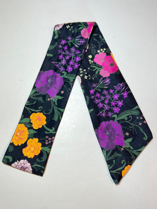 Secret Garden Black Twilly scarf