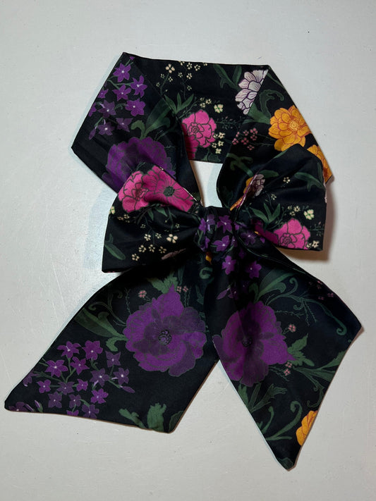 Secret Garden Black Twilly scarf