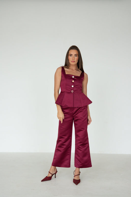 Maroon Culottes