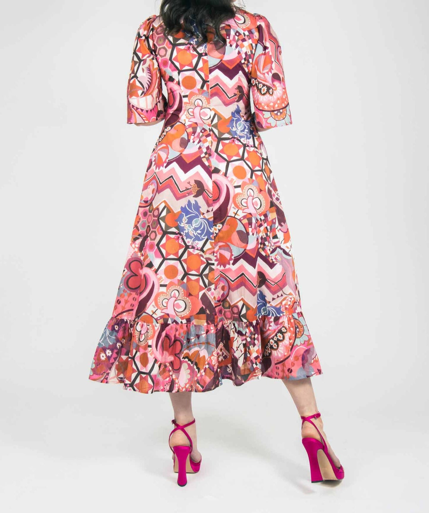 midi dress with vibrant colours vintage style ladies fashion for special occasions